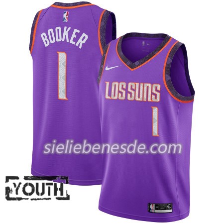 Kinder NBA Phoenix Suns Trikot Devin Booker 1 2018-19 Nike City Edition Lila Swingman